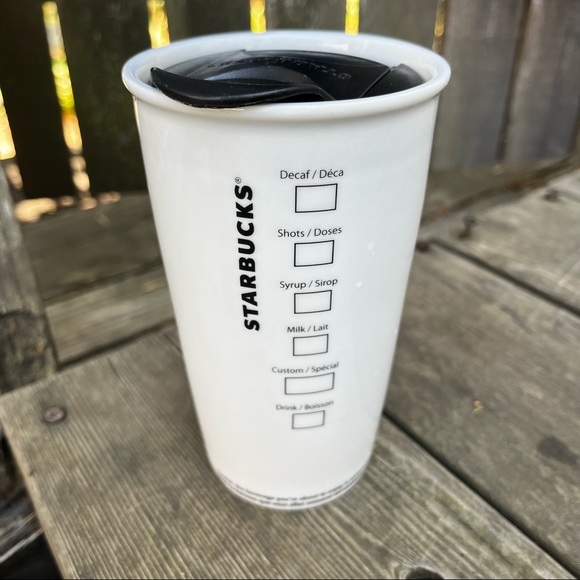 Starbucks 2011 Ceramic Travel Tumbler Mug With Lid 12 OZ - Picture 2 of 11